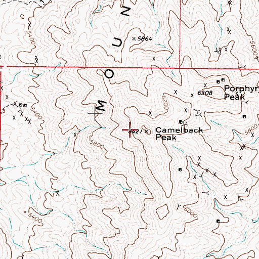 Topographic Map of Camelback Peak, NV