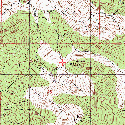 Topographic Map of Camera Mine, NV