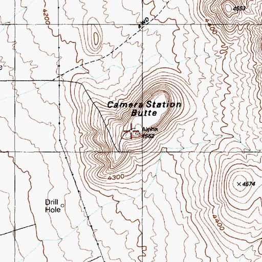 Topographic Map of Camera Station Butte, NV