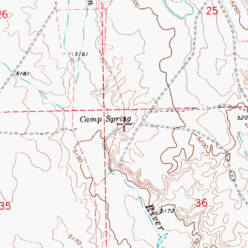 Topographic Map of Camp Spring, NV
