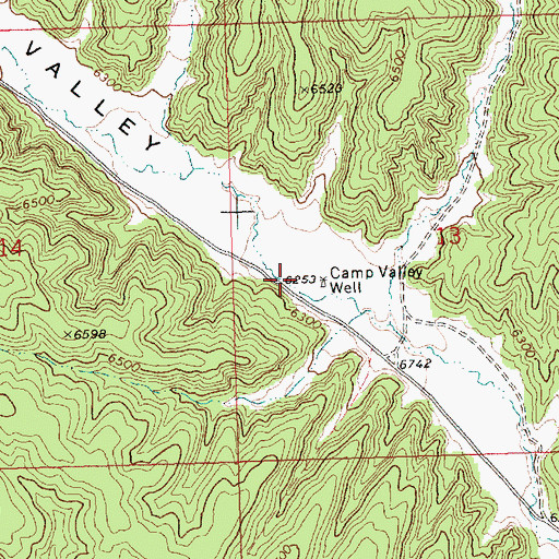 Topographic Map of Camp Valley Well, NV