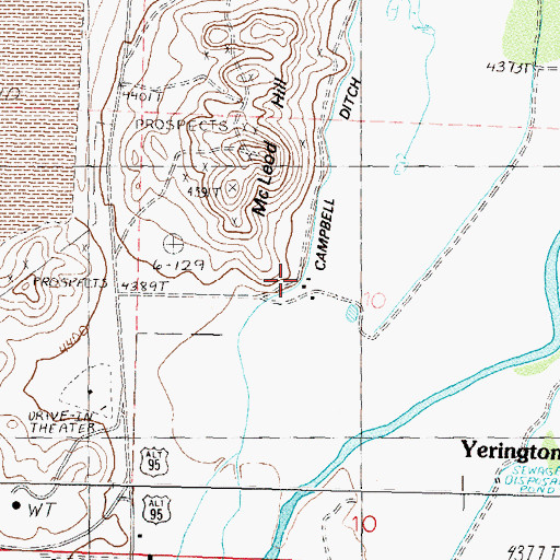 Topographic Map of Campbell Ditch, NV
