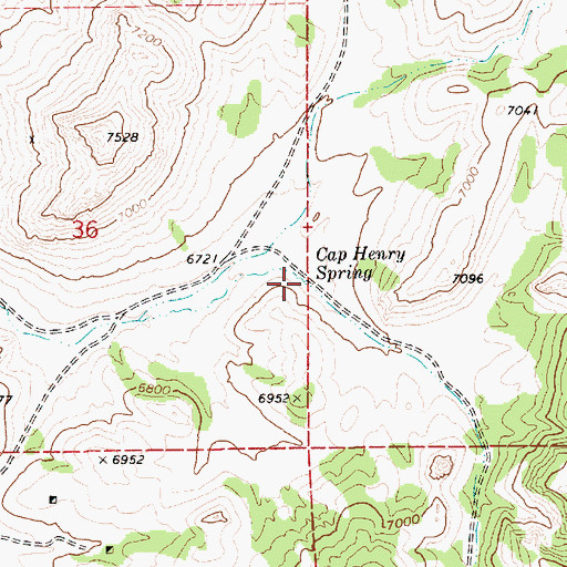 Topographic Map of Cap Henry Spring, NV