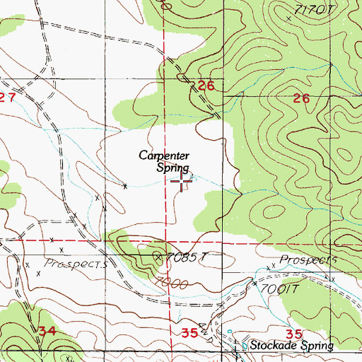 Topographic Map of Carpenter Spring, NV