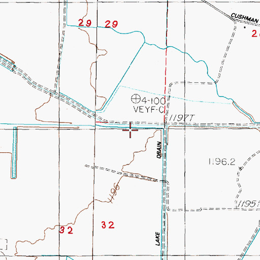 Topographic Map of Carson Lake Drain, NV