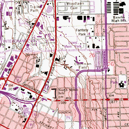 Topographic Map of Cashman Field, NV
