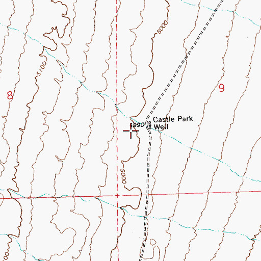 Topographic Map of Castle Park Well, NV