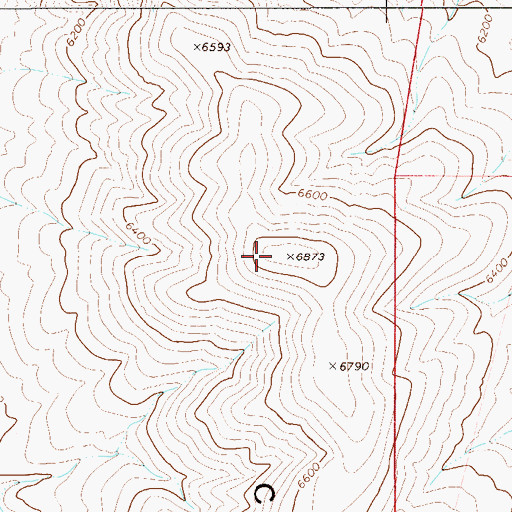 Topographic Map of Castle Ridge, NV