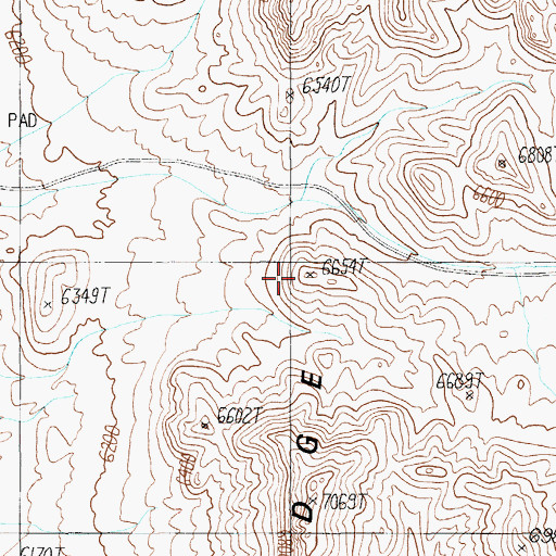 Topographic Map of Cathedral Ridge, NV