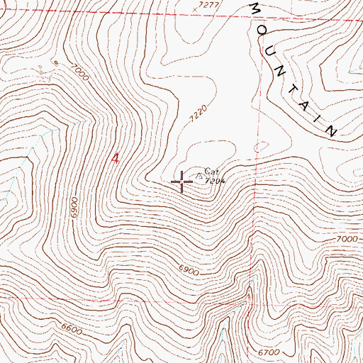 Topographic Map of Catnip Mountain, NV