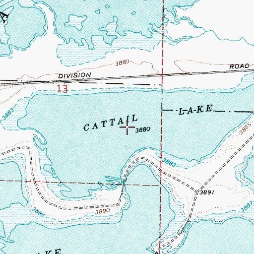 Topographic Map of Cattail Lake, NV
