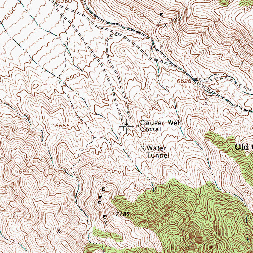 Topographic Map of Causer Well Corral, NV