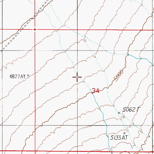 Topographic Map of Cave Canyon, NV