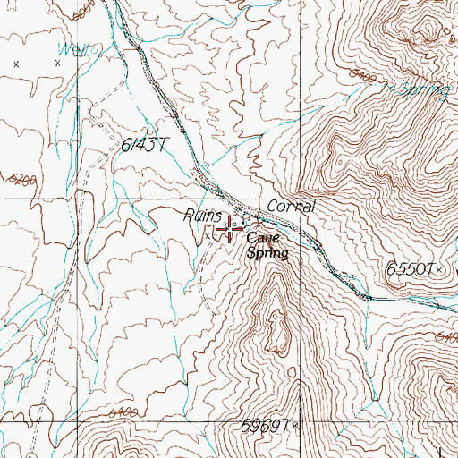 Topographic Map of Cave Spring, NV
