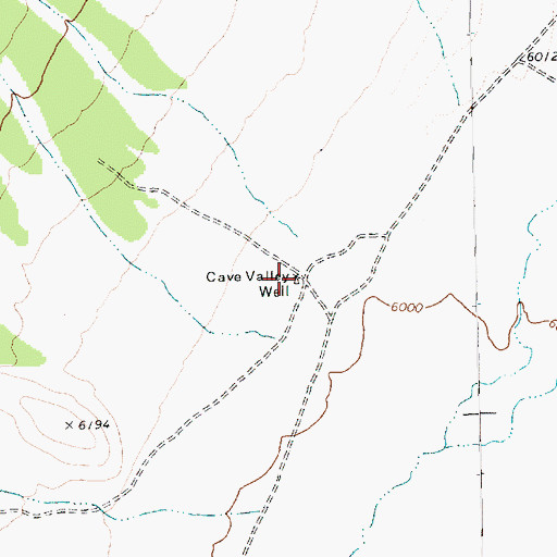 Topographic Map of Cave Valley Well, NV