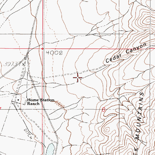 Topographic Map of Cedar Canyon, NV