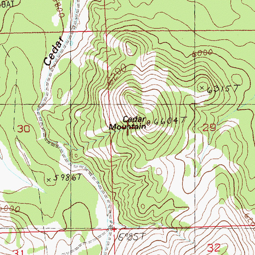 Topographic Map of Cedar Mountain, NV