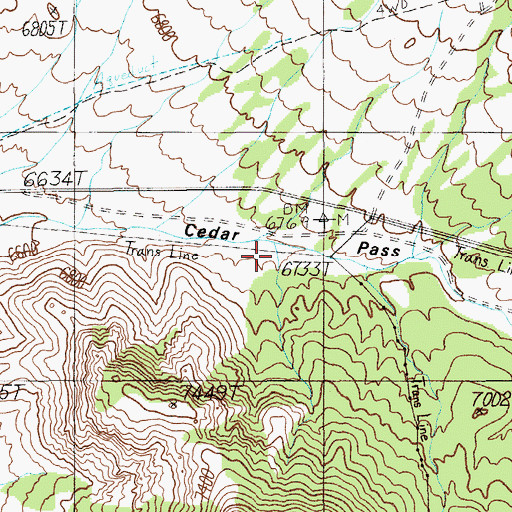Topographic Map of Cedar Pass, NV