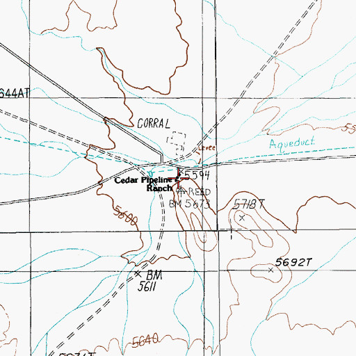Topographic Map of Cedar Pipeline Ranch, NV