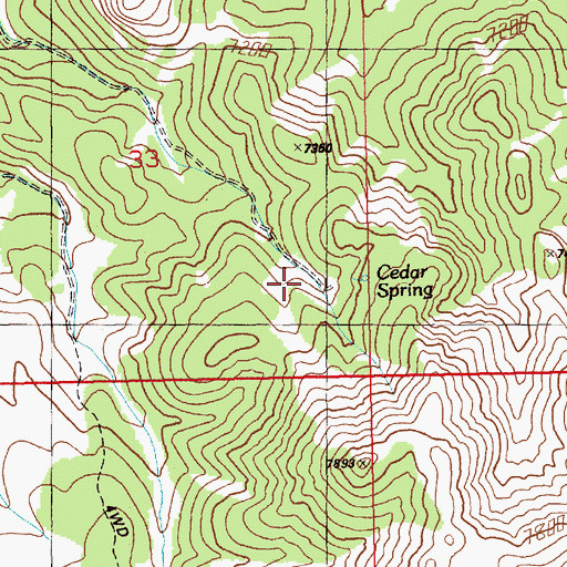 Topographic Map of Cedar Spring, NV