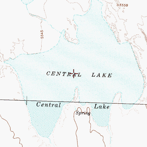 Topographic Map of Central Lake, NV