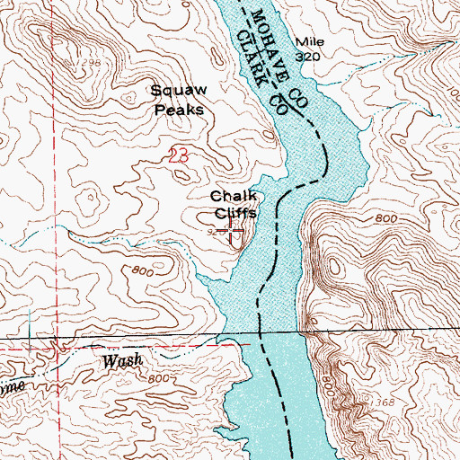Topographic Map of Chalk Cliffs, NV