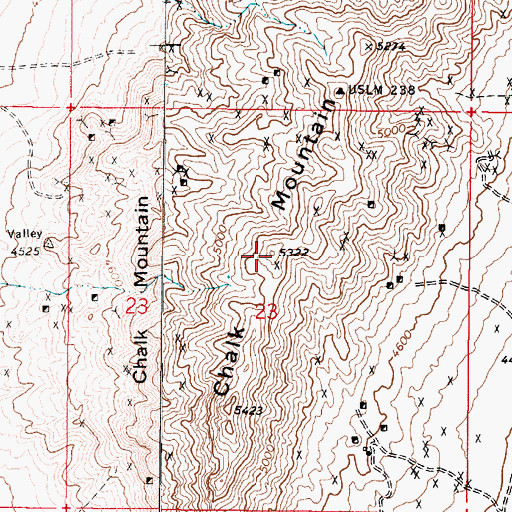 Topographic Map of Chalk Mountain, NV