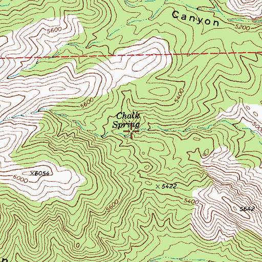 Topographic Map of Chalk Spring, NV
