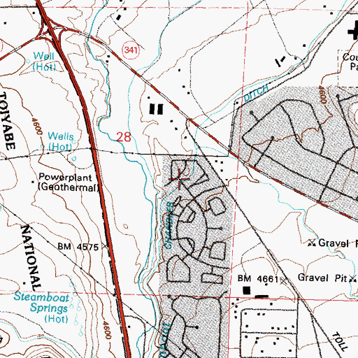 Topographic Map of Chandler Ditch, NV