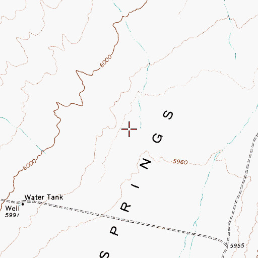 Topographic Map of Chaos Creek, NV