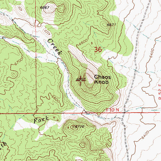 Topographic Map of Chaos Knob, NV