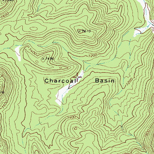 Topographic Map of Charcoal Basin, NV