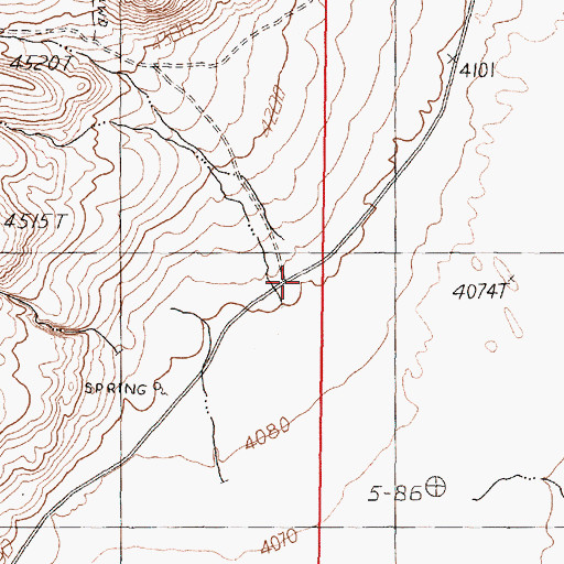 Topographic Map of Cherry Creek, NV