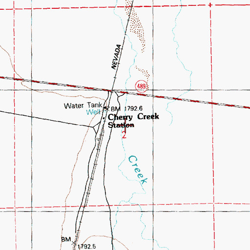 Topographic Map of Cherry Creek Station, NV