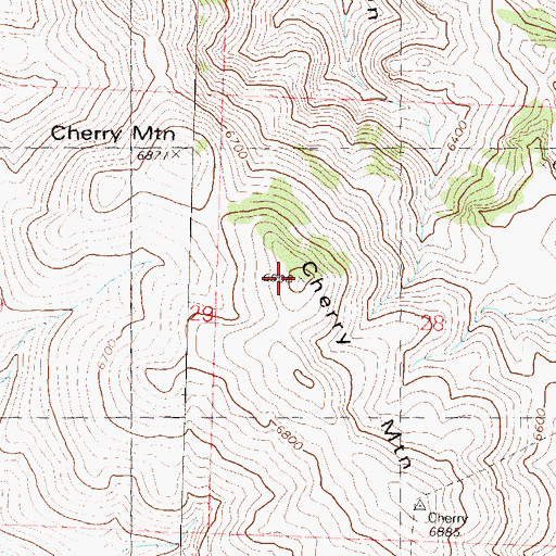 Topographic Map of Cherry Mountain, NV