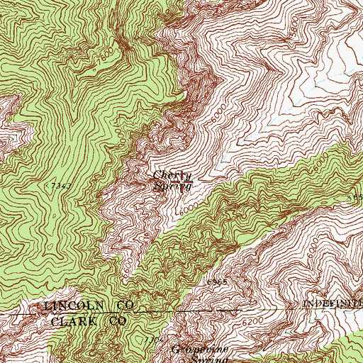Topographic Map of Cherry Spring, NV