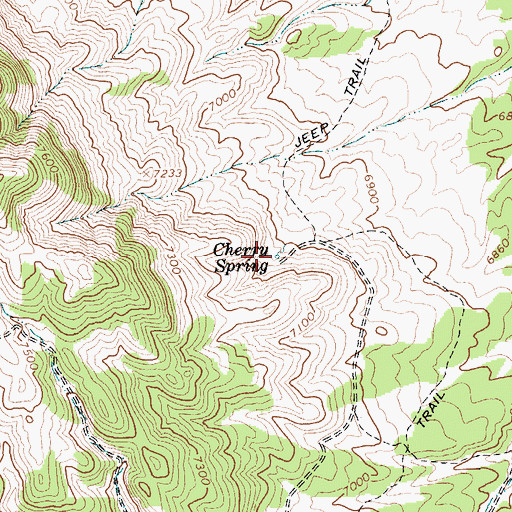 Topographic Map of Cherry Spring, NV