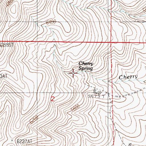Topographic Map of Cherry Spring, NV