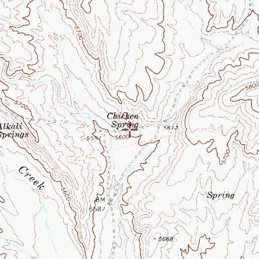 Topographic Map of Chicken Spring, NV