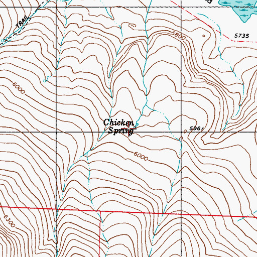 Topographic Map of Chicken Spring, NV