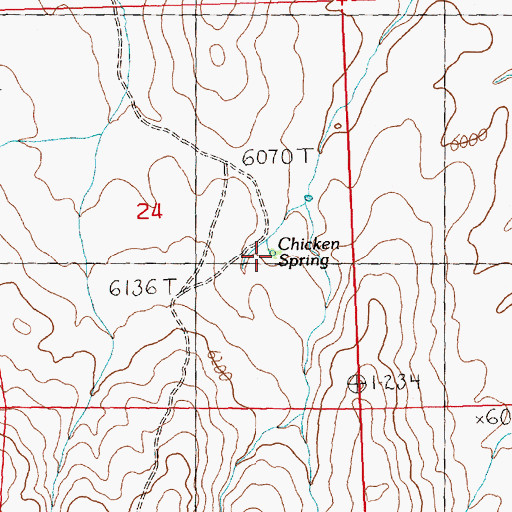 Topographic Map of Chicken Spring, NV