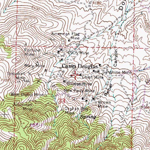 Topographic Map of Chief Mine, NV