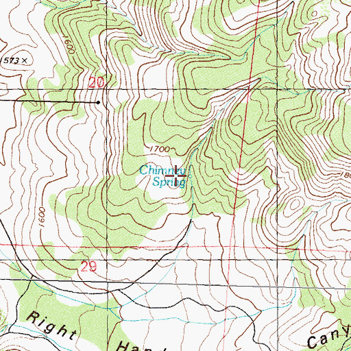 Topographic Map of Chimney Spring, NV