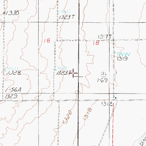 Topographic Map of China Garden Creek, NV