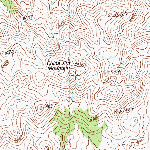 Topographic Map of China Jim Mountain, NV