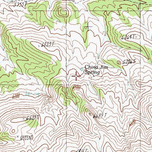 Topographic Map of China Jim Spring, NV