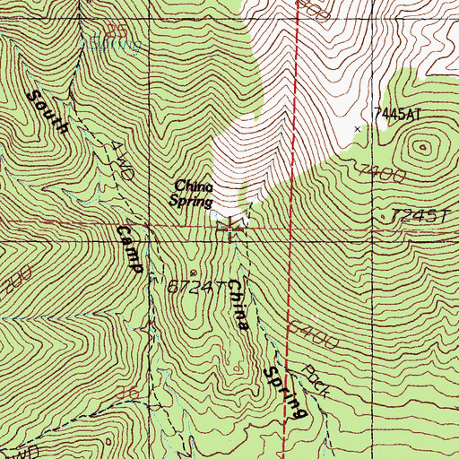 Topographic Map of China Spring, NV