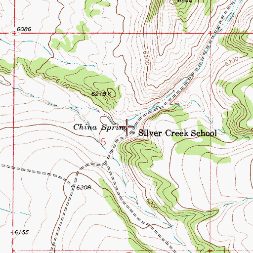 Topographic Map of China Spring, NV