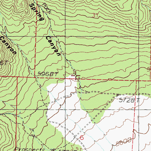 Topographic Map of China Spring Canyon, NV