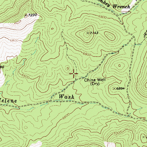 Topographic Map of China Well, NV